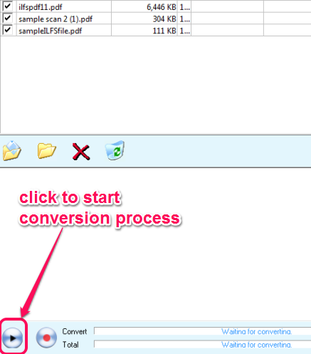 start conversion process