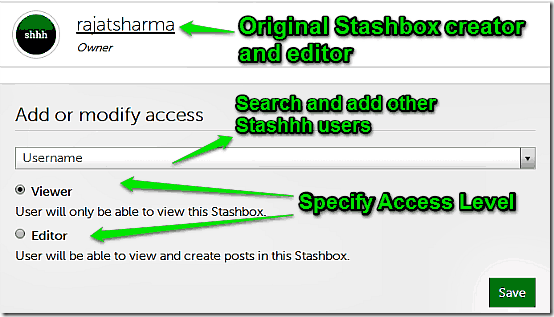 stash access edit pane