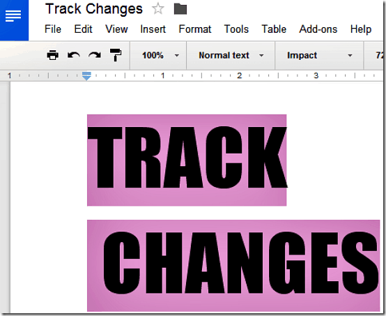 track changes header
