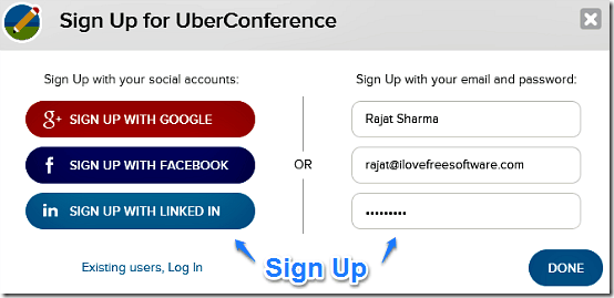 uber conference signup