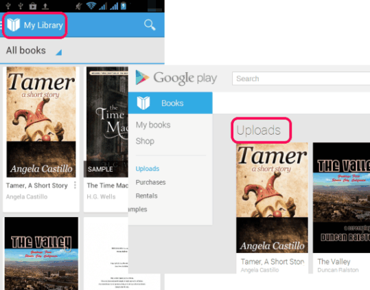 upload own eBooks on Google Play Books