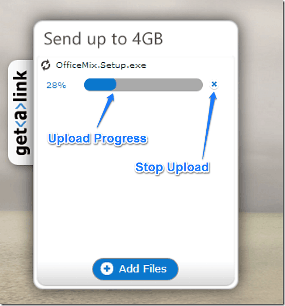 upload progress bar getalink