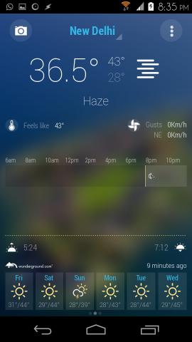weather forecast in Bright Weather for Android