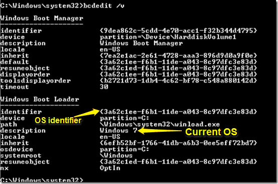 windows vista and later bcdedit