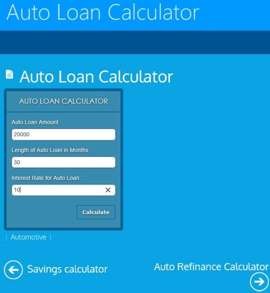 FinanceSum-Automotive calculator