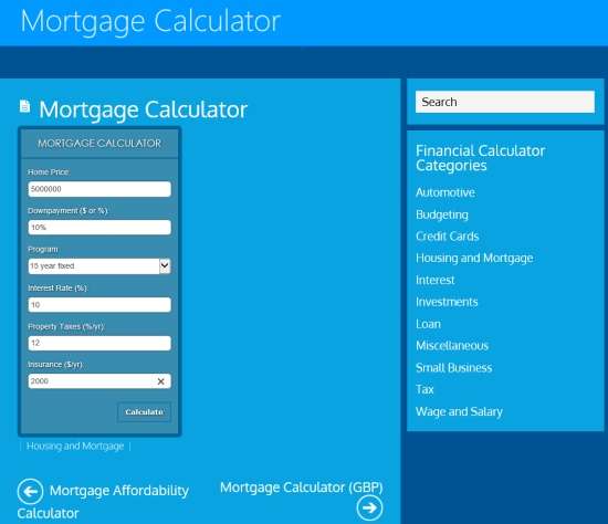 FinanceSum-Mortgage calculator