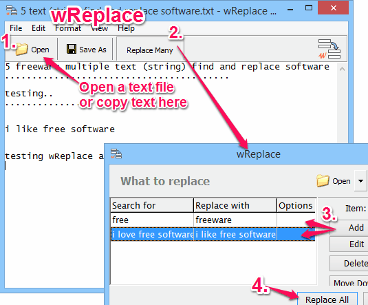Find and replace - wReplace