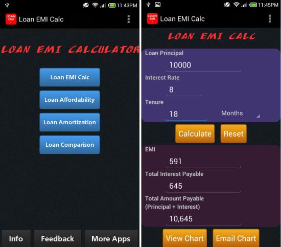 Free Loan EMI Calculator App for Android