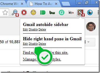 Hide Gmail Right Sidebar Stylish Chrome Extension