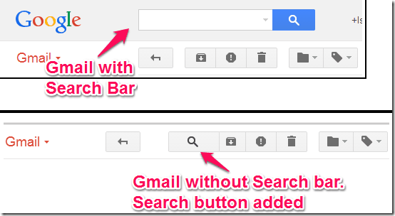 Hide gmail search bar