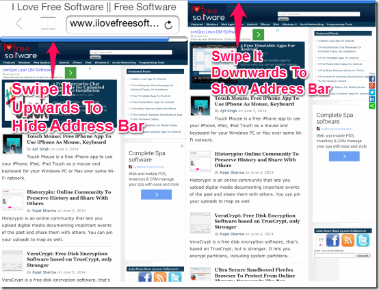 Hiding Address Bar To Enhance Viewing Experience