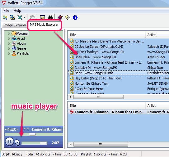 MP3 Music Explorer
