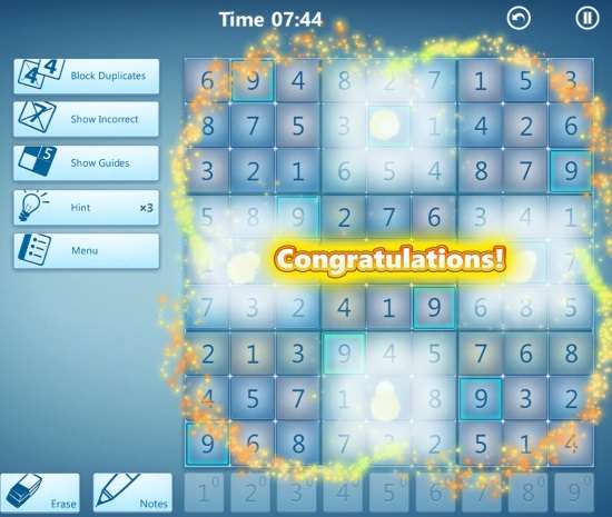 Microsoft Sudoku-Level Complete