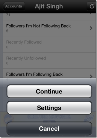 Quick Follow Options