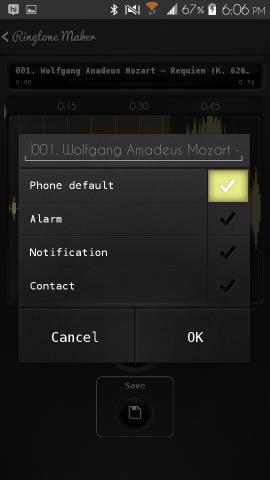 Ringtone Maker Delux For Android set ringtone