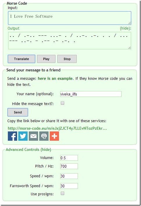 SCPhillips Morse Code Translator