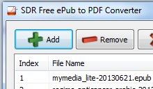 SDR Free ePub to PDF Converter