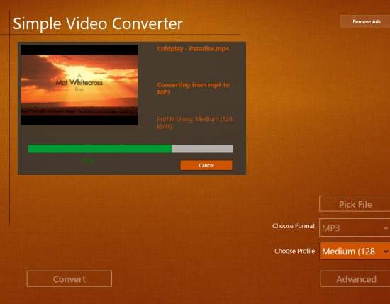 Simple Video converter-Converting Files