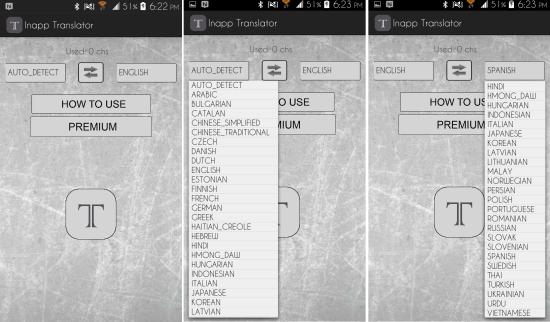 Using Inapp Translator for Android