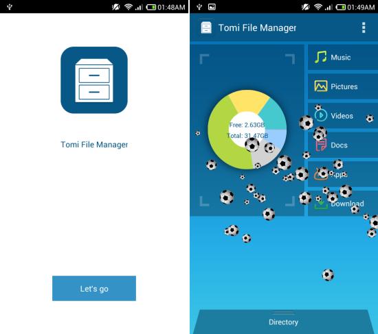 Using Tomi File Manager for Android