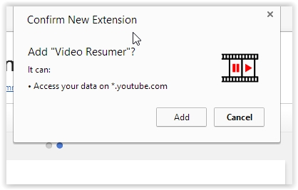resume videos on YouTube