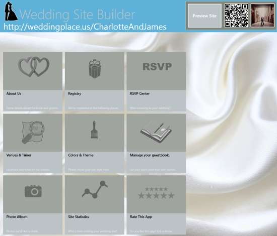Wedding Site Builder-Edit Options