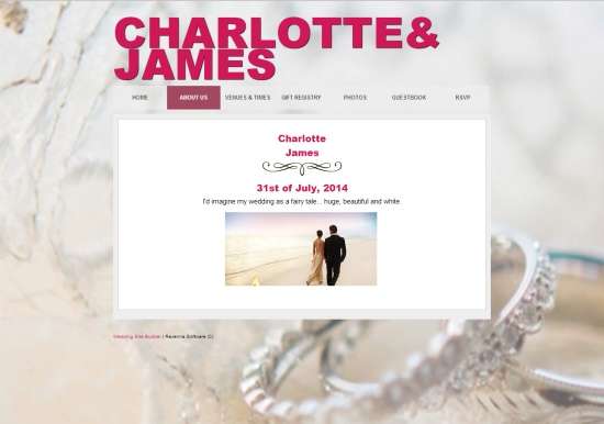 Wedding Site Builder-Home Page