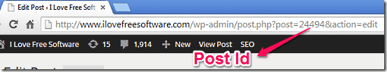 Wordpress Post Id