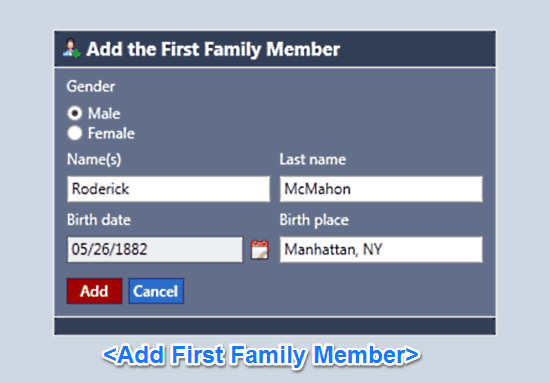 add family member first