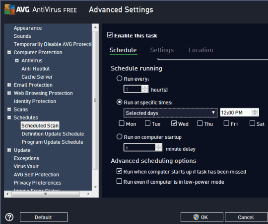 advanced settings