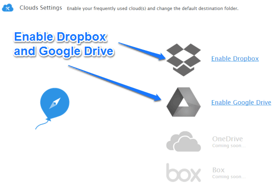 ballloon cloud settings