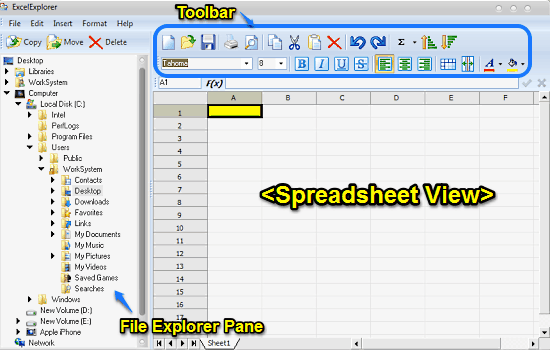 excel explorer mainui