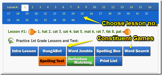 grade words in test