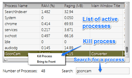 inerzia monitor process viewer