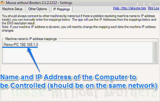 ip mappings mouse without borders