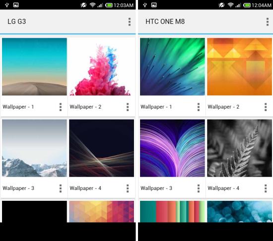 list of wallpaper in DroidPack Wallpapers for Android
