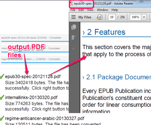 output PDF files