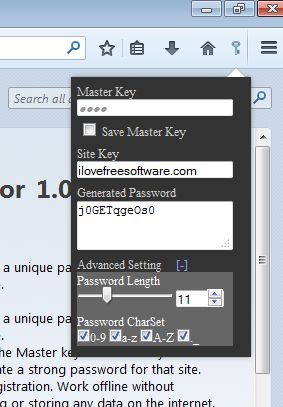 password generator addons Firefox 5