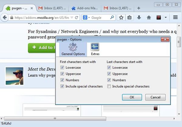 password generator addons Firefox