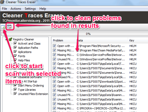 registry cleaner feature