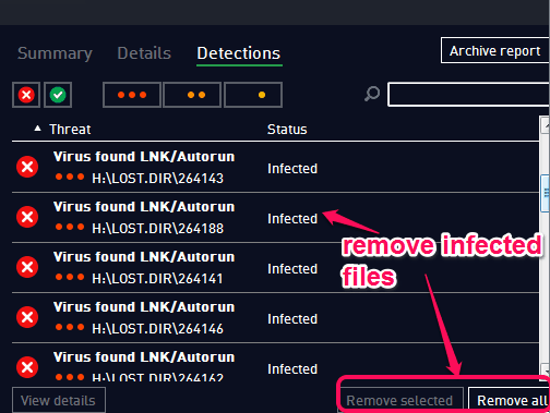 remove infected files