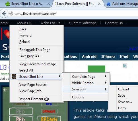 screenshot addons firefox 3