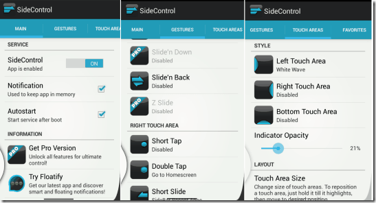 sidecontrol app settings