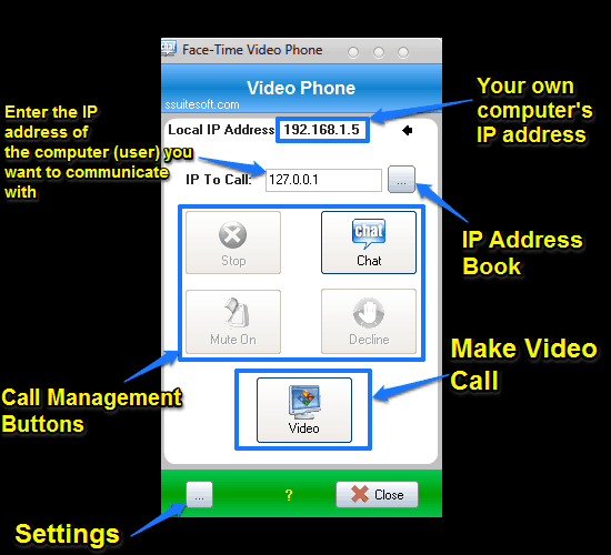 ssuite videophone mainui