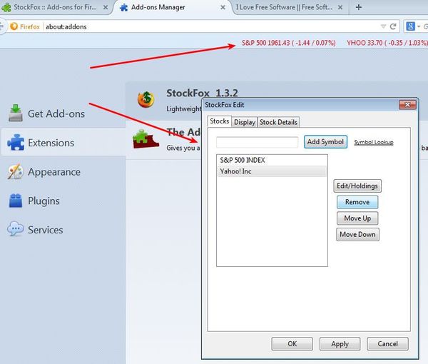 stock market tracker addons firefox 2