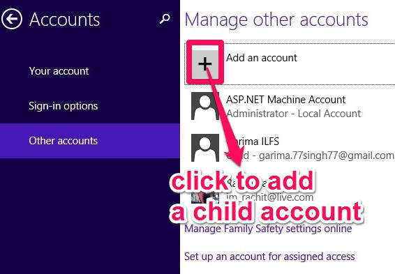 Child Account-Create