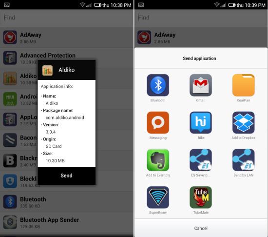 Free Bluetooth App Sender For Android sending apps to other devices