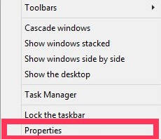 Hide Modern Apps On Taskbar-Properties