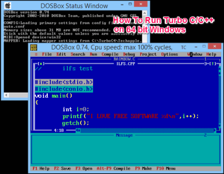 How to Run Turbo C,C++ on 64 bit Windows