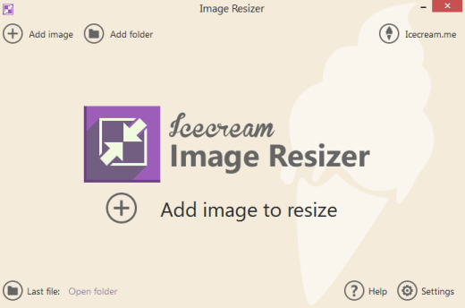 IceCream Image Resizer- interface